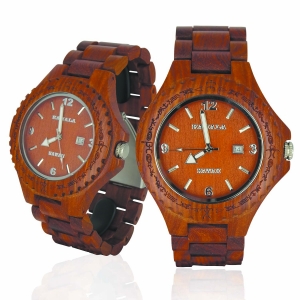 Handmade Wooden Watch Made with Red Sandalwood - Kahala Brand # 1RS