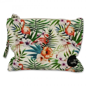 Small pouch Flowers and Flamingo Small pouch Flowers and Flamingo
