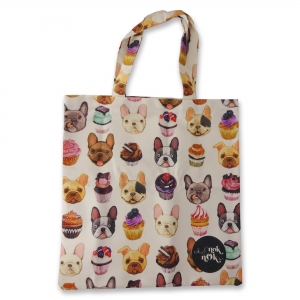 Eco Tote Bag Bull Dogs and Cupcakes Eco Tote Bag Bull Dogs and Cupcakes