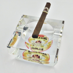 Hula Girl Four Small Cigar Crystal Ashtray (Square)