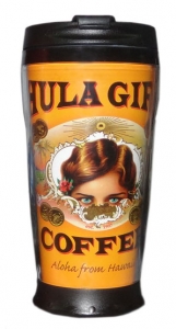 Hula Girl Black Travel Mug with box