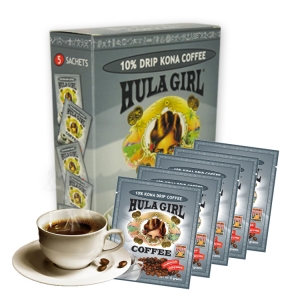 Hula Girl 10% Kona Drip Coffee Box of 5 Hula Girl 10% Kona Drip Coffee Box of 5