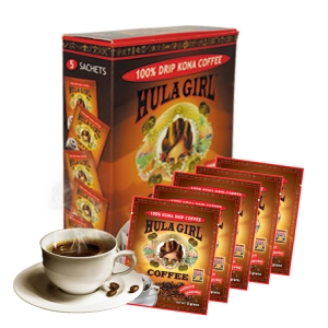 Hula Girl 100% Kona Drip Coffee Box of 5 Hula Girl 100% Kona Drip Coffee Box of 5