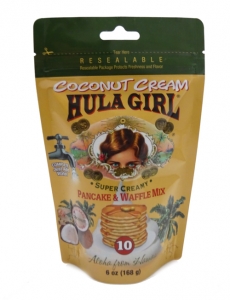 Hula Girl Coconut Cream Pancake and Waffle Mix 6oz (168 grams) Hula Girl Coconut Cream Pancake and Waffle Mix