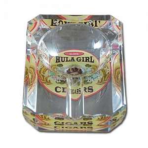 Hula Girl One Small Cigar Crystal Ashtray (Rectangular) Hula Girl One Small Cigar Crystal Ashtray (Rectangular)