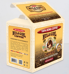 Hula Girl 100% Kona Coffee Recyclable Filters Box of 7 K-Cups Hula Girl 100% Kona Coffee Recyclable Filters Box of 7 K-Cups