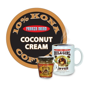 Hula Girl 10% Kona Blend Freeze Dried Instant Coffee 
