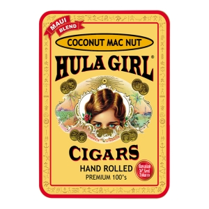 Hula Girl Coconut Mac Nut Small Cigar Tin with 8 Mini Cigars Hula Girl Coconut Mac Nut Small Cigar Tin with 8 Mini Cigars