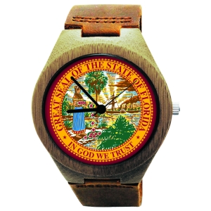 Kahala Wood Watch Made with Natural Bamboo Wood with State of Florida Seal Kahala Wooden Watch Made with Natural Bamboo Wood with State of Florida Seal