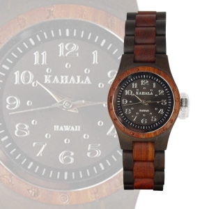 Kahala Wooden Watch made with Red and Black Sandalwood with Black Face Kahala Wooden Watch made with Red and Black Sandalwood with Black Face