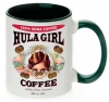 Hula Girl Coffee 11oz Mug Two Tone Green Inner and Handle
