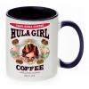 Hula Girl Coffee 11oz Mug Two Tone Blue Inner and Handle Hula Girl Coffee 11oz Mug Two Tone Blue Inner and Handle