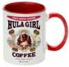 Hula Girl Coffee 11oz Mug Two Tone Red Inner and Handle