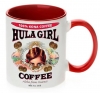 Hula Girl Coffee 11oz Mug Two Tone Red Inner and Handle
