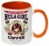 Hula Girl Coffee 11oz Mug Two Tone Orange Inner and Handle