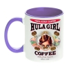 Hula Girl Coffee 11oz Mug Two Tone Purple Inner and Handle Hula Girl Coffee 11oz Mug Two Tone Purple Inner and Handle