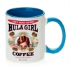 Hula Girl Coffee 11oz Mug Two Tone Light Blue Inner and Handle Hula Girl Coffee 11oz Mug Two Tone Light Blue Inner and Handle