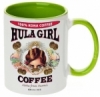 Hula Girl Coffee 11oz Mug Two Tone Light Green Inner and Handle
