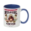 Hula Girl Coffee 11oz Mug Two Tone Cambridge Blue Inner and Handle