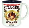 Hula Girl Mug with Coffee Logo Two Tone Blue 11oz Hula Girl Mug with Coffee Logo Two Tone Blue 11oz