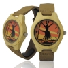 Handmade Kahala Wooden Watch Made With Natural Bamboo Wood with Hawaiian Artwork - HGW210