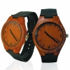 Handmade Wooden Lady Watch Made with Natural Red Sandalwood with Brown Cowhide Leather Strap Kahala Brand - HGW-23RS39