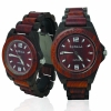 Handmade Wooden Watch Made with Red and Black Sandalwood - Kahala # 2