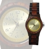 Kahala Handmade Wooden Watch Made with Red and Black Sandalwood - Gold Face