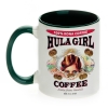 Hula Girl Coffee 11oz Mug Two Tone Green Inner and Handle