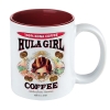 Hula Girl Mug with Coffee Logo Maroon 11oz with box Hula Girl Mug with Coffee Logo Maroon 11oz with box