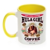Hula Girl Coffee 11oz Mug Two Tone Yellow Inner and Handle