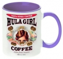 Hula Girl Coffee 11oz Mug Two Tone Purple Inner and Handle