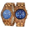 Handmade Wooden Watch Made with Asian Koa Wood and Asian Mango Wood # 11A-BLF