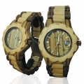 Handmade Wooden Watch Made with Walnut and Zebra Wood - Kahala Brand # 35