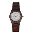 Handmade Wooden Watch Made with Red and Black Sandalwood White Face